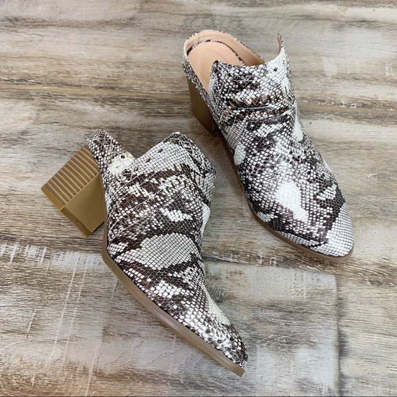 Truth Hurts Mule Booties Snakeskin Vegan 7 9 11 - Picture 6 of 8